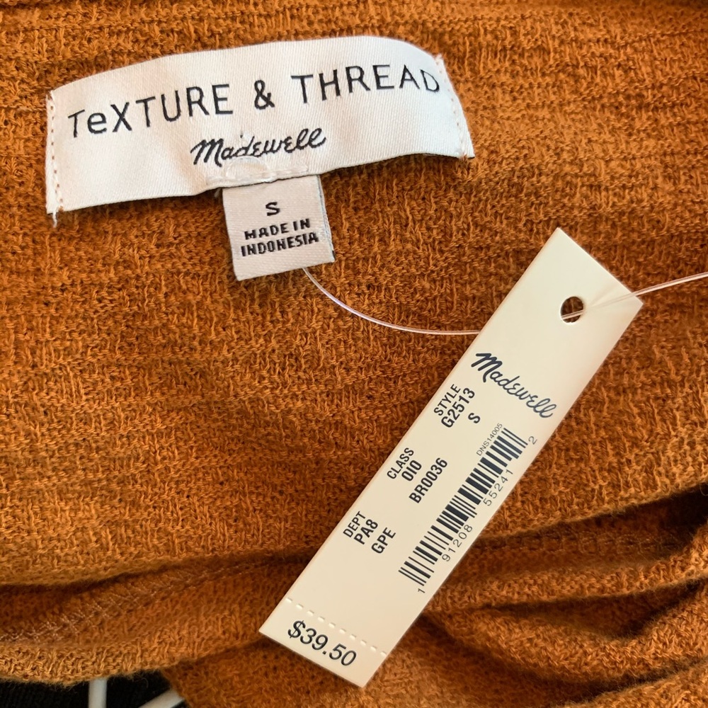Madewell Texture & Thread Tie Front Top S NWT - Picture 11 of 11